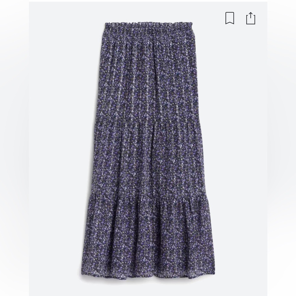 NET ditzy floral tiered maxi skirt